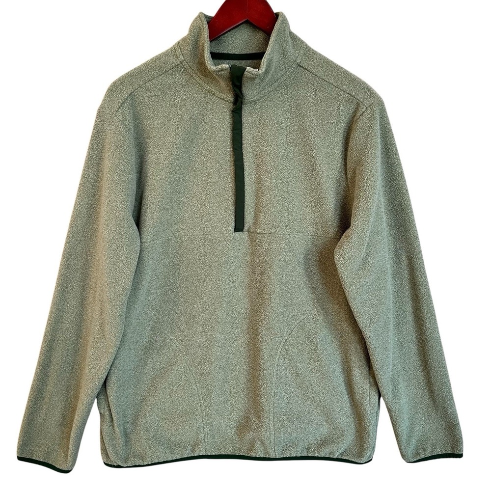 Goodfellow & Co Fleece Pullover Adult Medium Green 1/2 Zip Preppy Sweatshirt